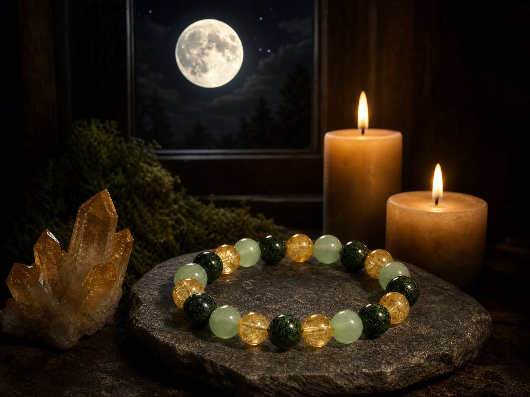Bracelet under the full moon, by candlelight