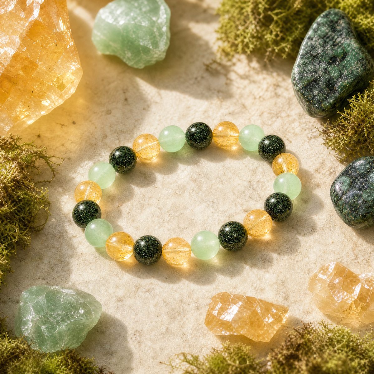 Image: bracelet ring with scattered raw stones (transparent)
