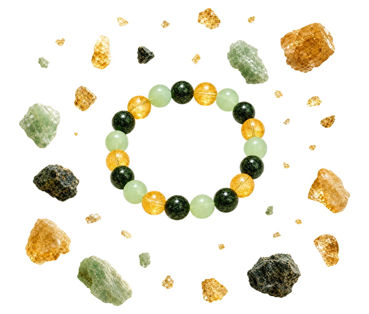 Image: bracelet ring with floating crystals (transparent WebP/PNG, about 1200x1024)